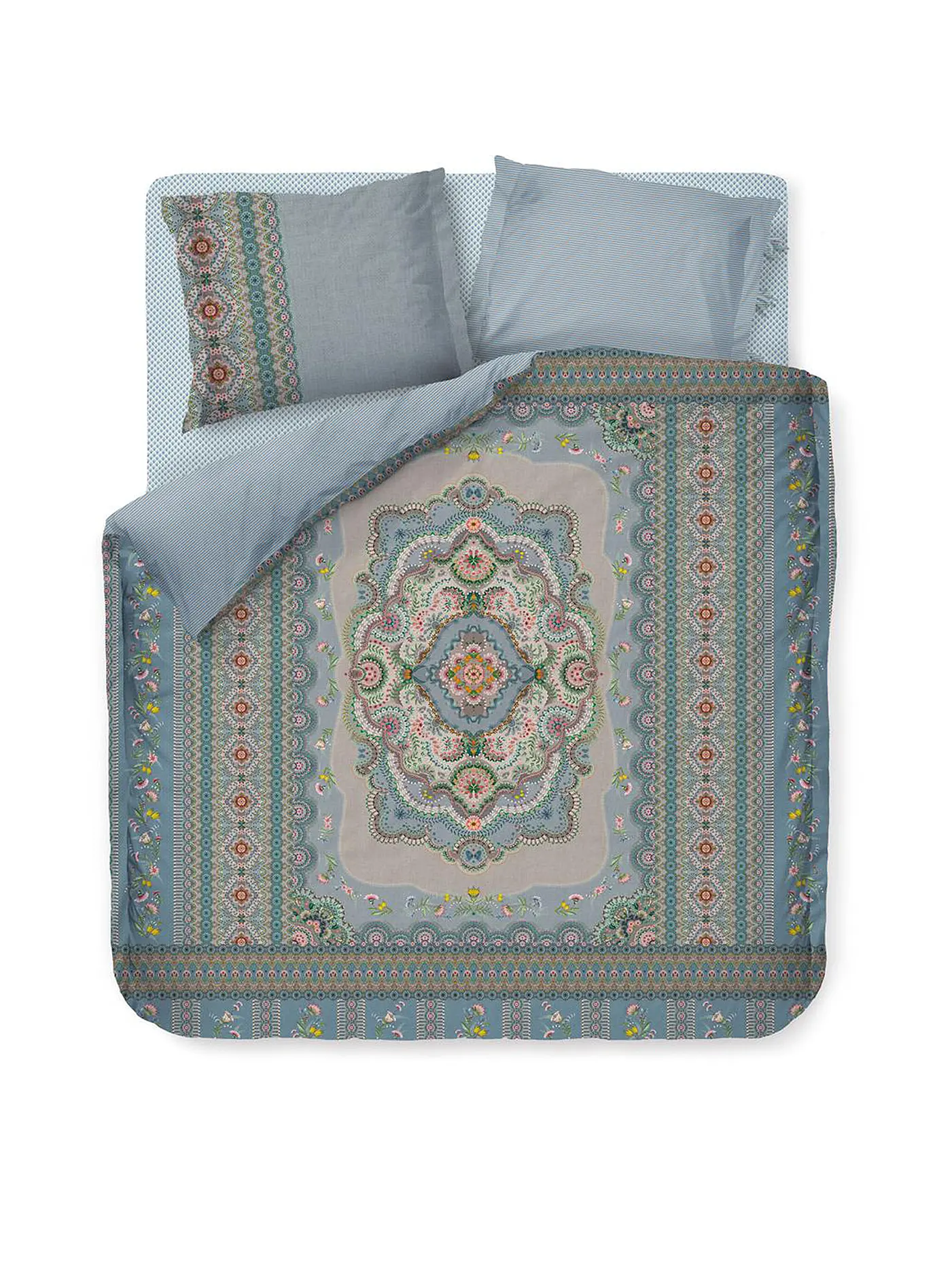 PIP STUDIO | Perkal Bettwäsche  Majorelle Carpet 2x 70x90cm / 200x200cm Pink | blau
